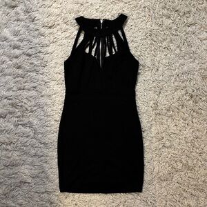 Windsor Black Bodycon Mini Cut Out Dress Size S